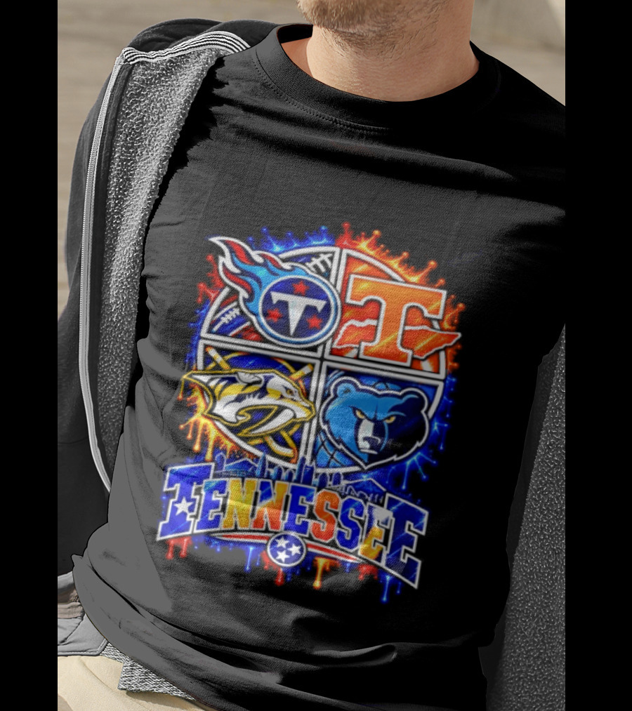 Tennessee Titans Volunteers Predators Grizzlies Sports Skyline T-Shirt