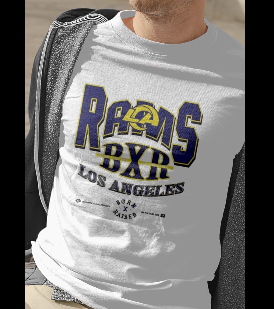 Los Angeles Rams BXR Born X Raised On The Turf 2026 Product White T-Shirt