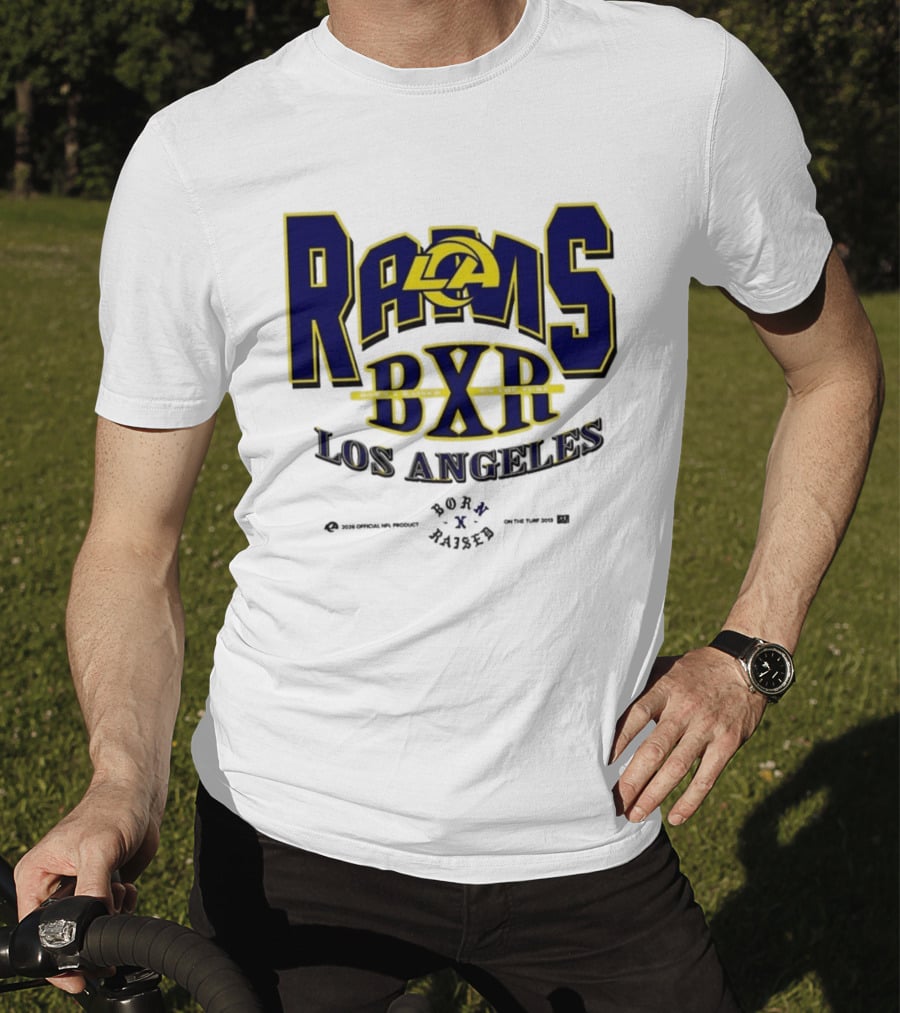 Los Angeles Rams BXR Born X Raised On The Turf 2026 Product White T-Shirt