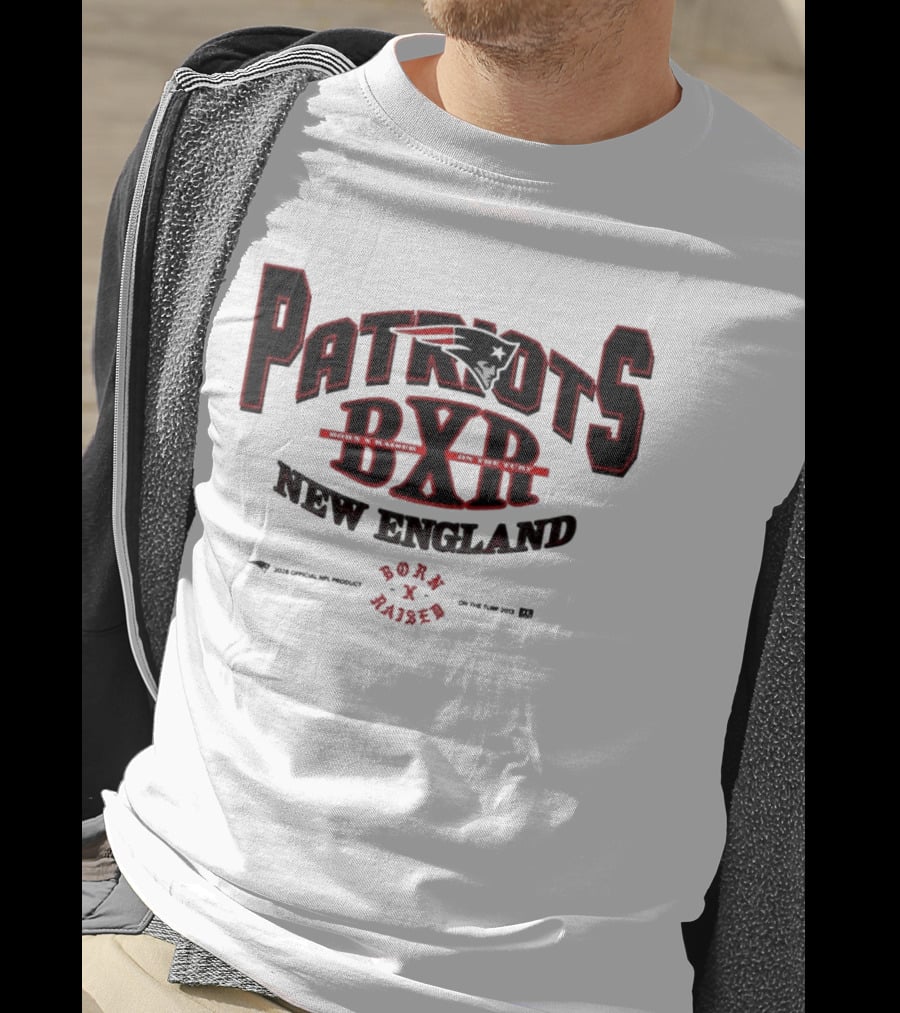 New England Patriots BXR Born X Raised Turf 2026 White T-Shirt