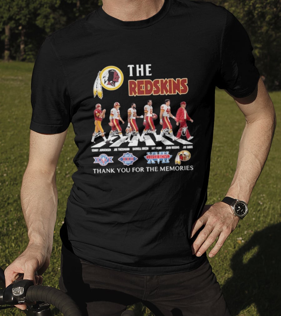 The Redskins Legends Abbey Road Thank You For The Memories Super Bowl Seasons T-Shirt