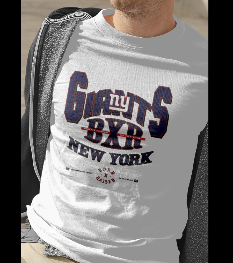 New York Giants BXR Born X Raised On The Turf Football T-Shirt
