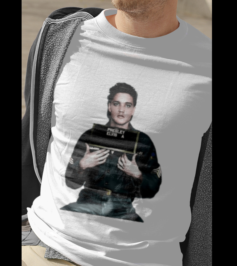 Elvis Presley Army Shot King Of Rock And Roll Iconic Military T-Shirt