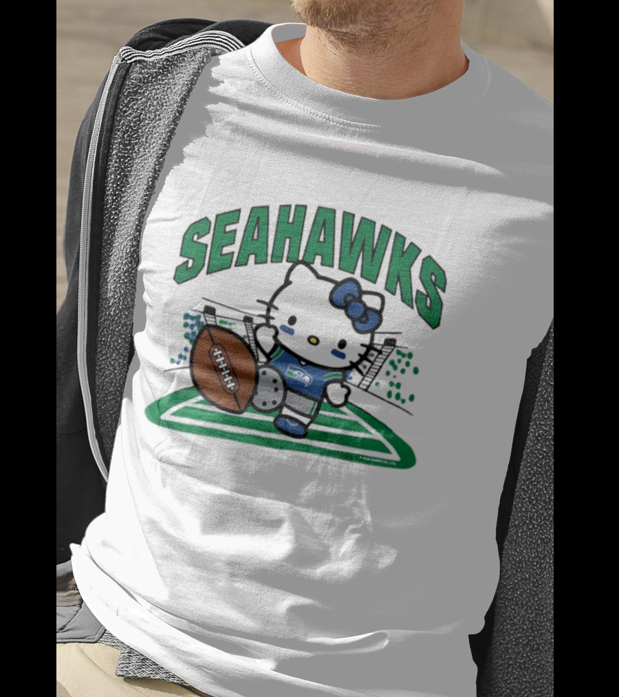 Hello Kitty Seattle Seahawks Football Stadium Kickoff T-Shirt