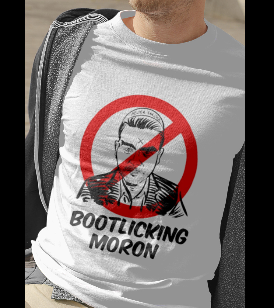 Helter Skelter Bootlicking Moron Red Circle Crossed Out Brian Walsby T-Shirt