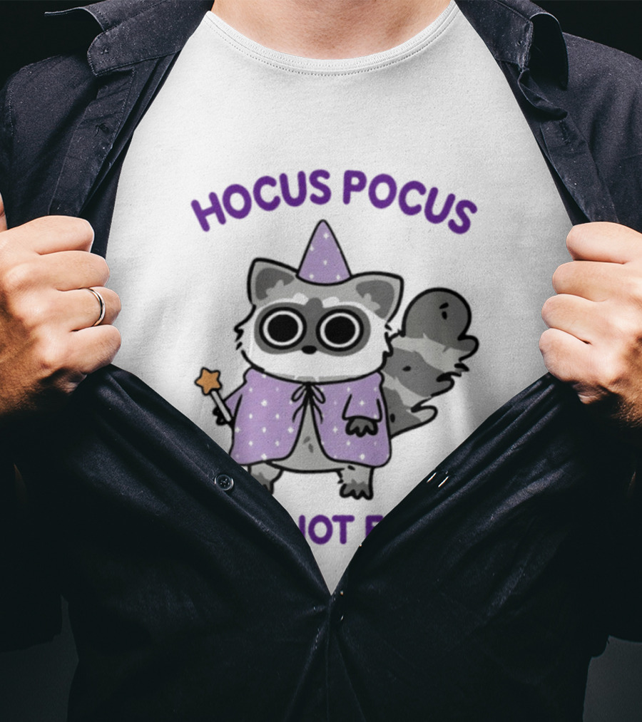 Hocus Pocus I Cannot Focus Raccoon Wizard Magic Costume T-Shirt