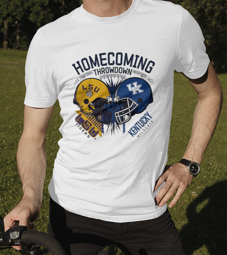LSU Tigers Vs Kentucky Wildcats Football Homecoming Throwdown October 10 2026 Helmet Clash T-Shirt