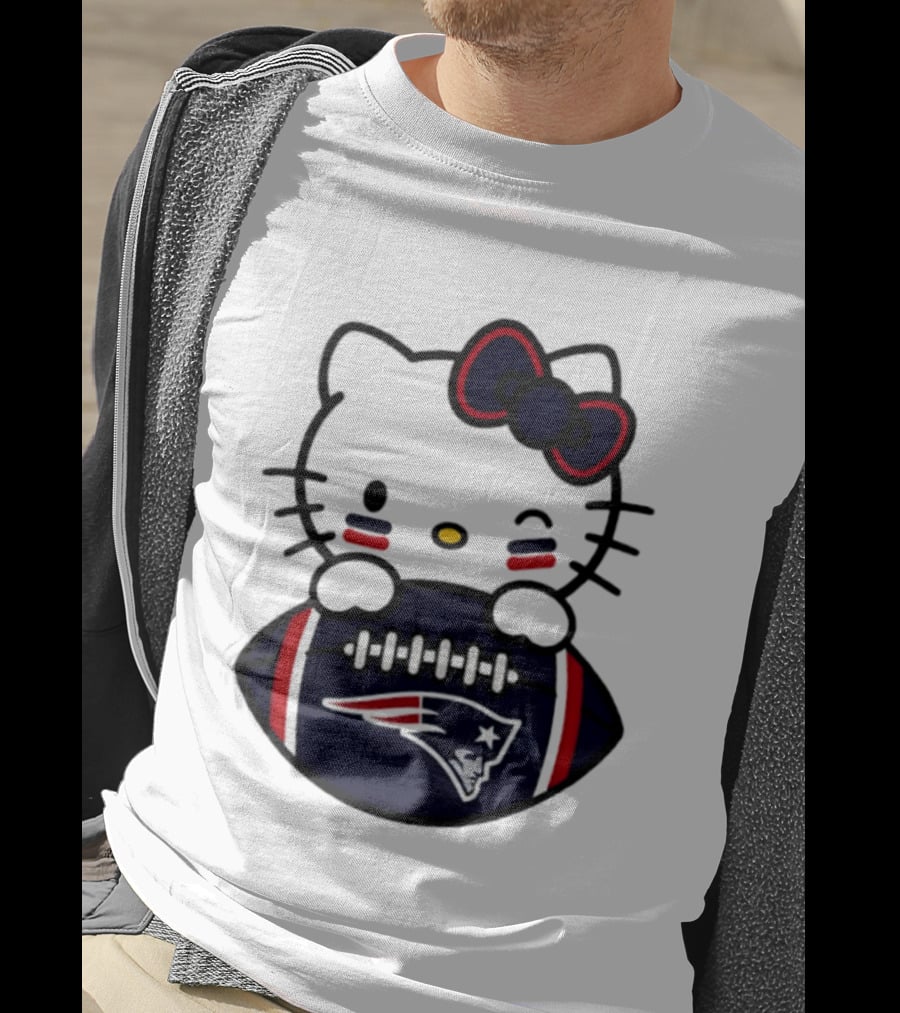New England Patriots Hello Kitty Collaboration 2026 Football Season T-Shirt