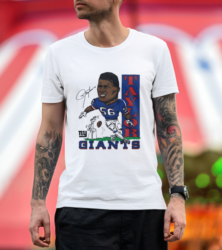 New York Giants Lawrence Taylor 56 Caricature Player T-Shirt