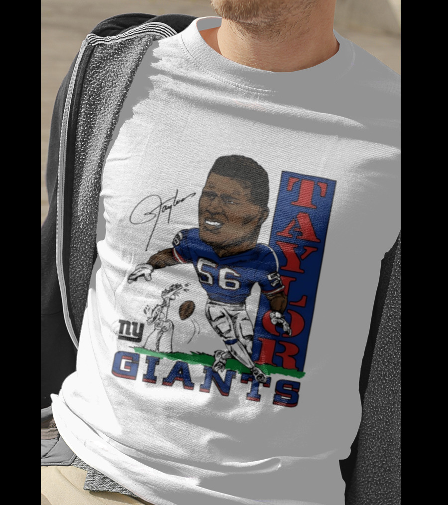 New York Giants Lawrence Taylor 56 Caricature Player T-Shirt