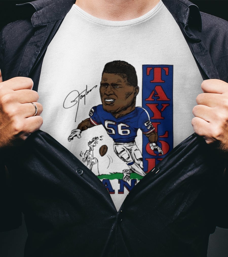 New York Giants Lawrence Taylor 56 Caricature Player T-Shirt