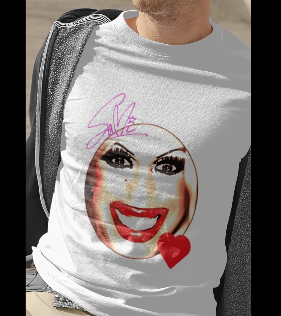 Sami Landri Big Face Heart Signature Red Lips T-Shirt