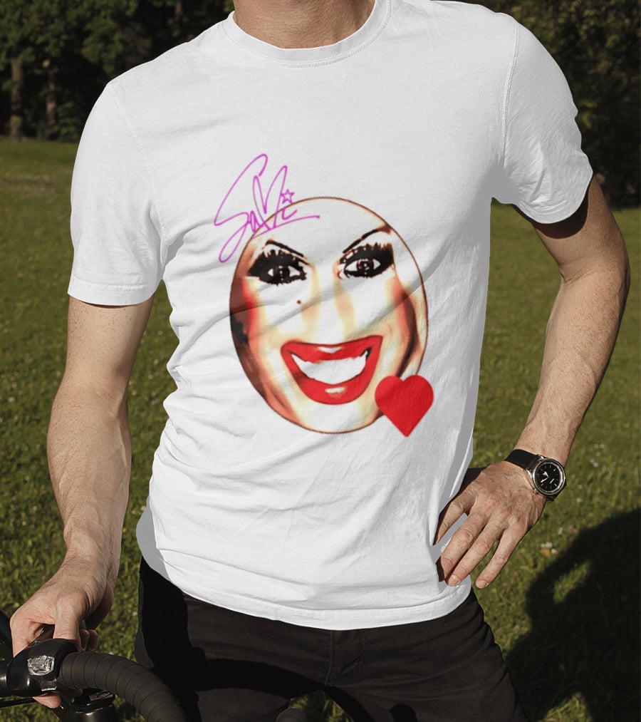 Sami Landri Big Face Heart Signature Red Lips T-Shirt