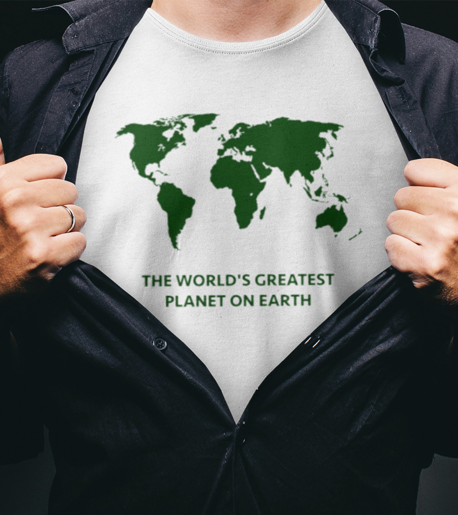 The World's Greatest Planet On Earth World Map T-Shirt