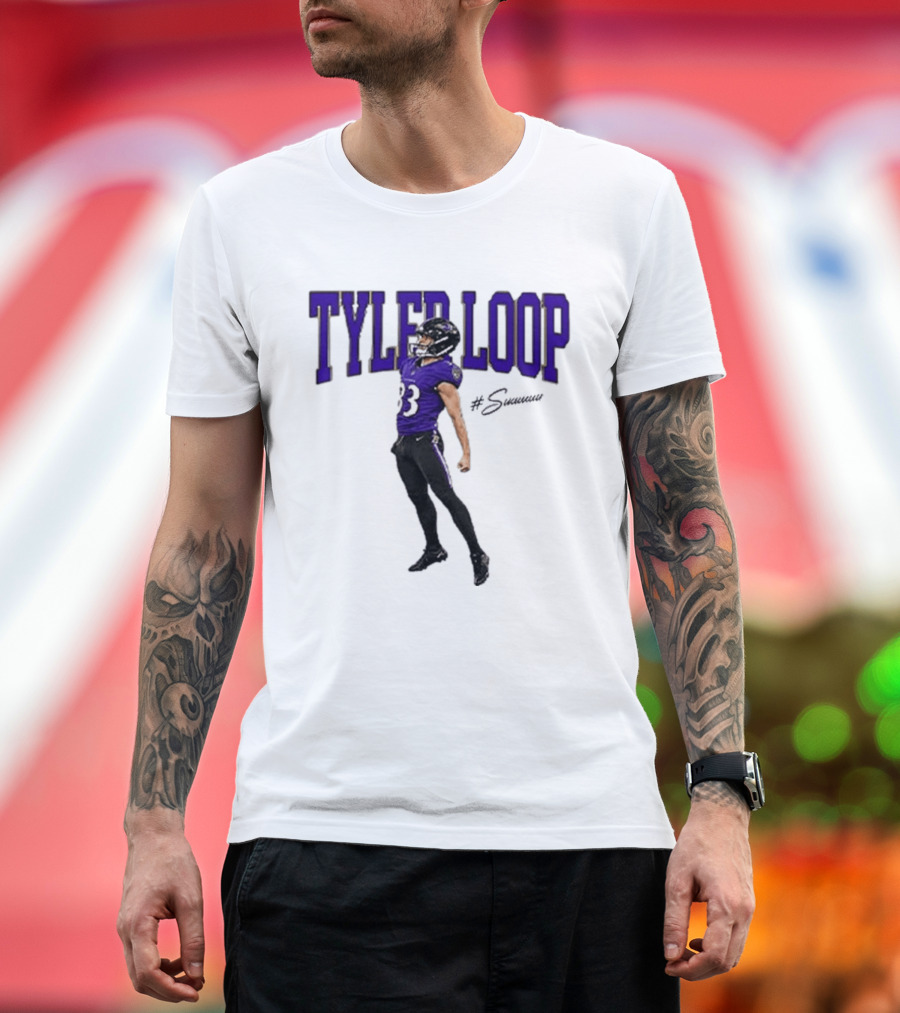 Tyler Loop Baltimore Football Player Celebration T-Shirt