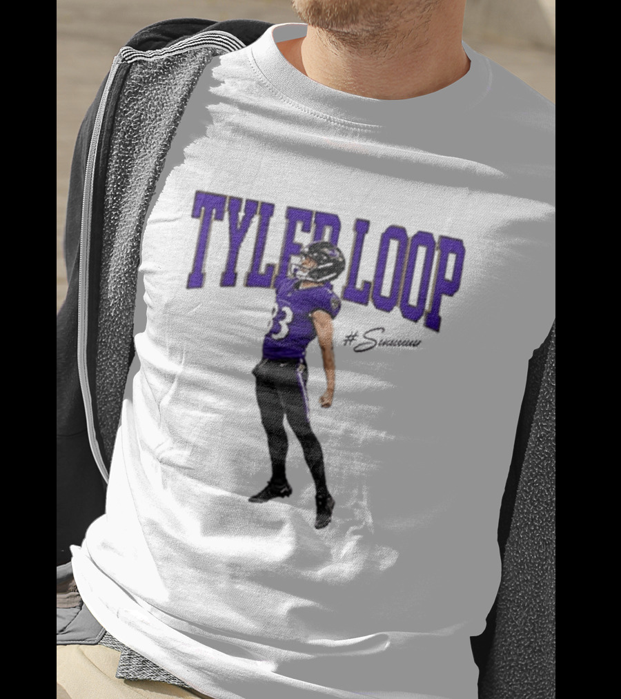 Tyler Loop Baltimore Football Player Celebration T-Shirt