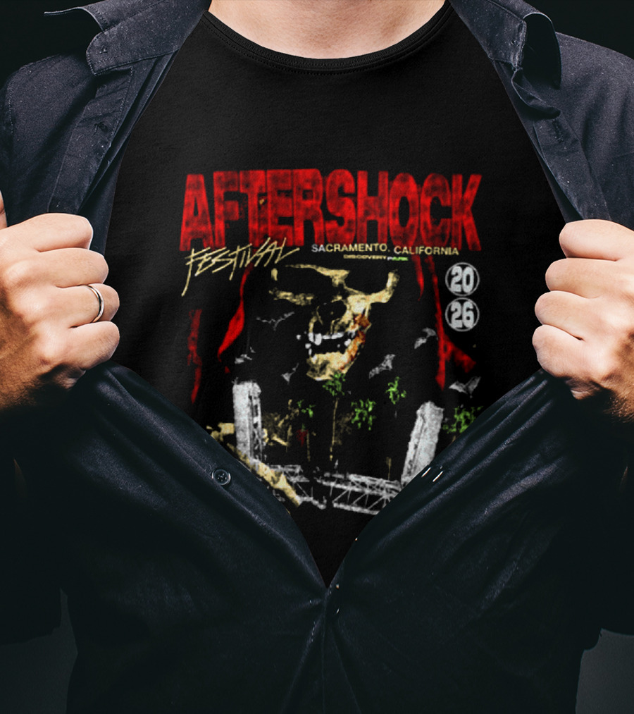 Aftershock Festival 2026 Sacramento CA October 1 4 2026 Dark Crossing Festival T-Shirt
