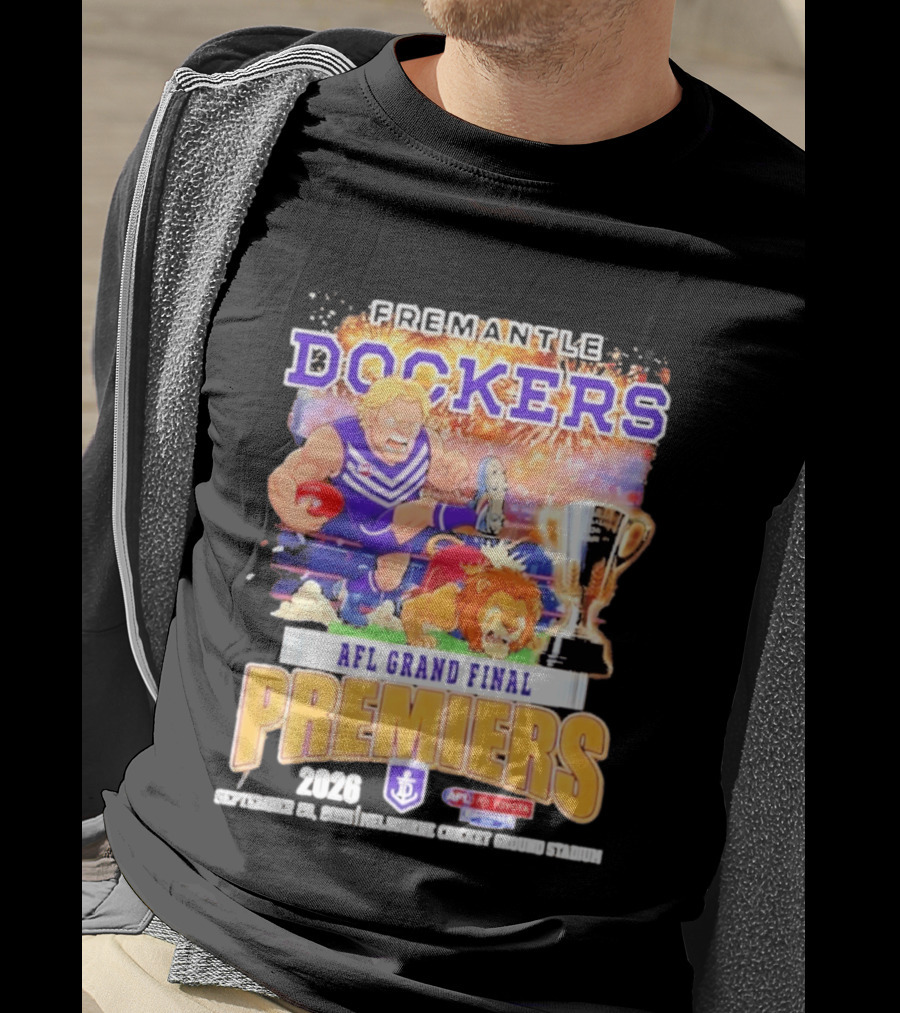 Fremantle Dockers 2026 AFL Grand Final Premiers Trophy Melbourne Cricket Ground Stadium T-Shirt