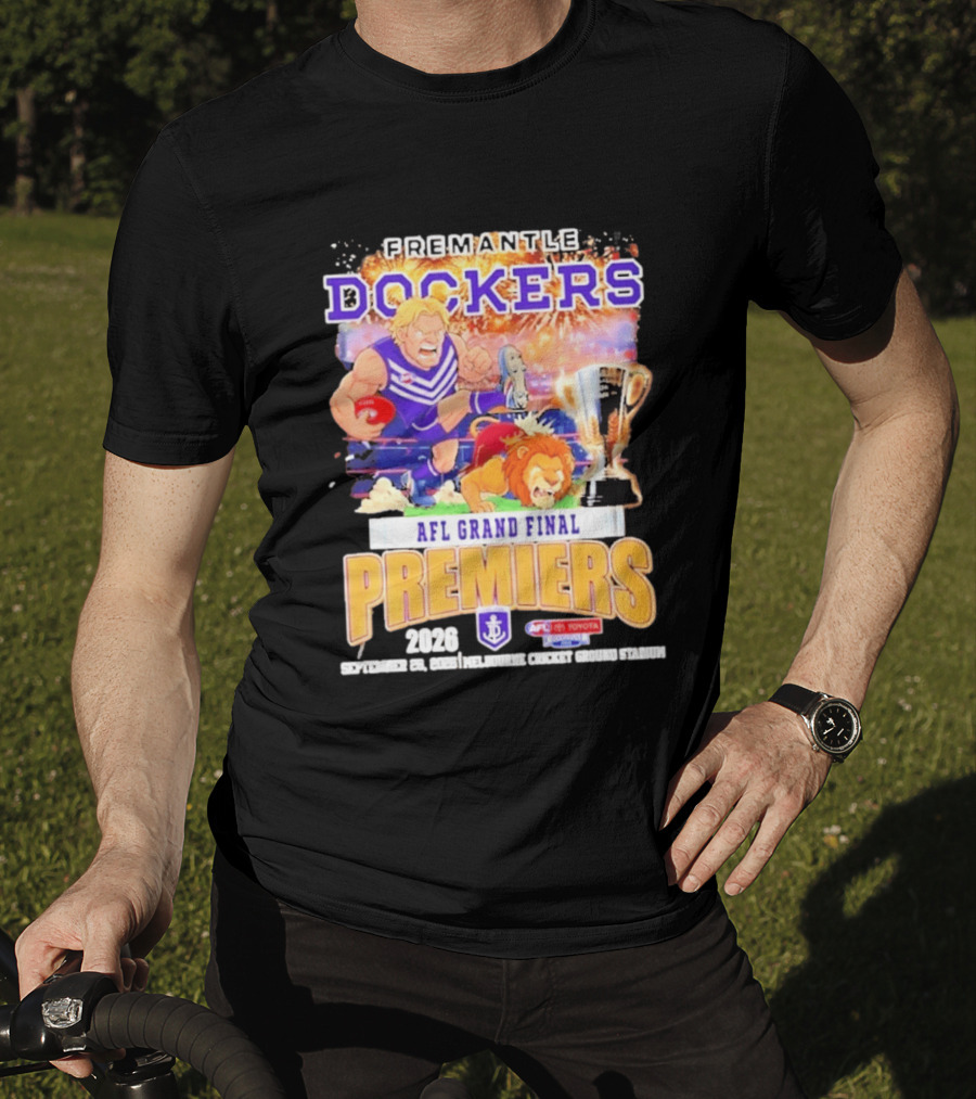Fremantle Dockers 2026 AFL Grand Final Premiers Trophy Melbourne Cricket Ground Stadium T-Shirt