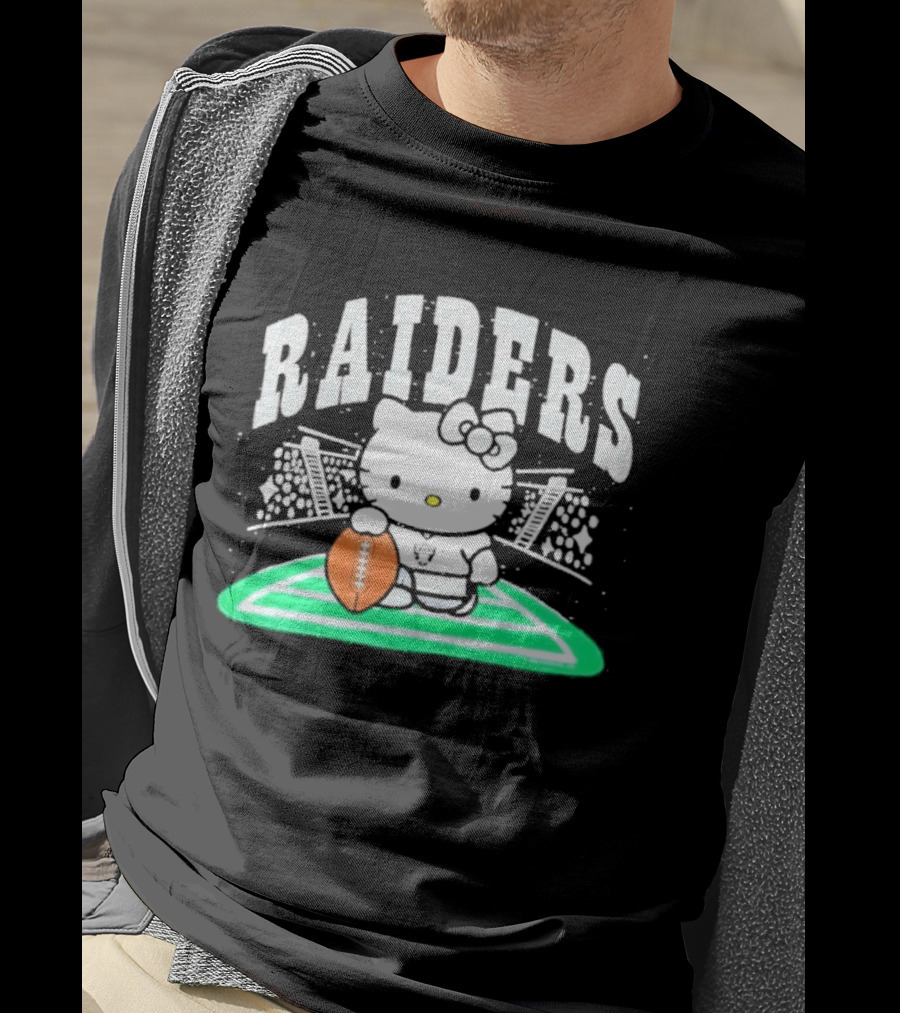 Hello Kitty Raiders Football Stadium Cartoon Collaboration T-Shirt