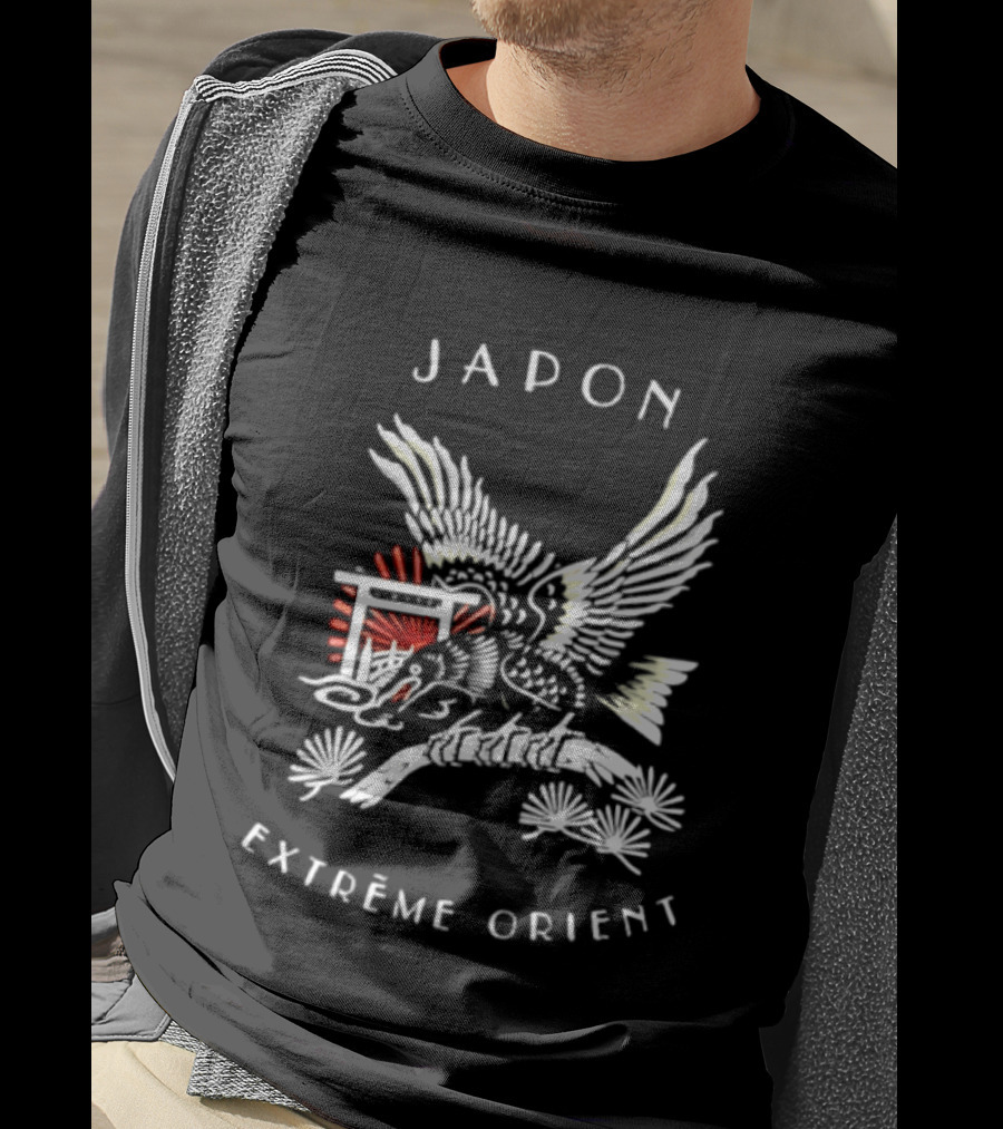 Japon Extrême Orient Flying Bird With Flowers T-Shirt