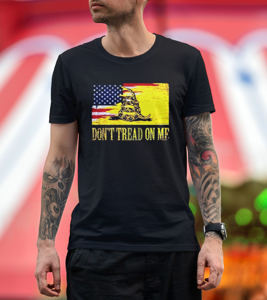 American Flag And Gadsden Snake Don't Tread On Me T-Shirt