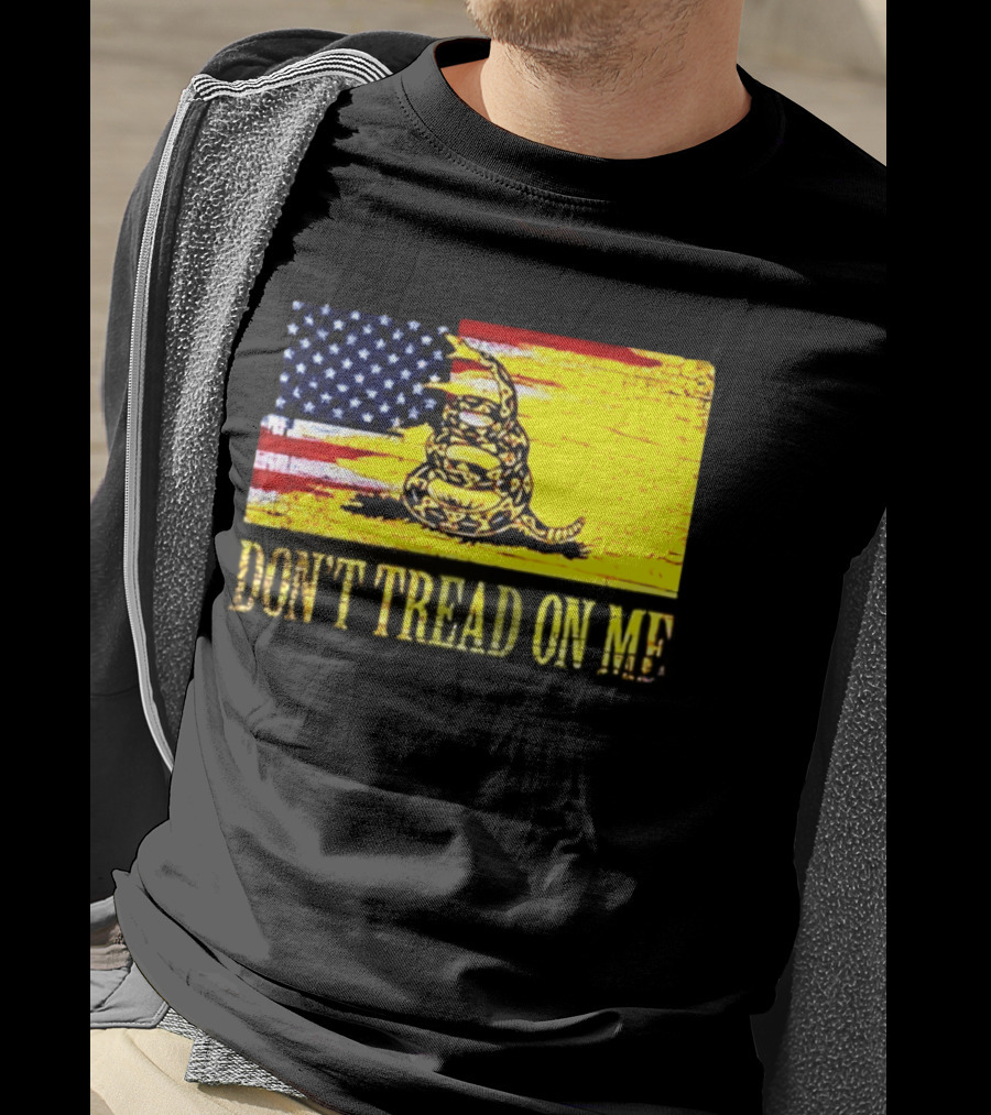 American Flag And Gadsden Snake Don't Tread On Me T-Shirt
