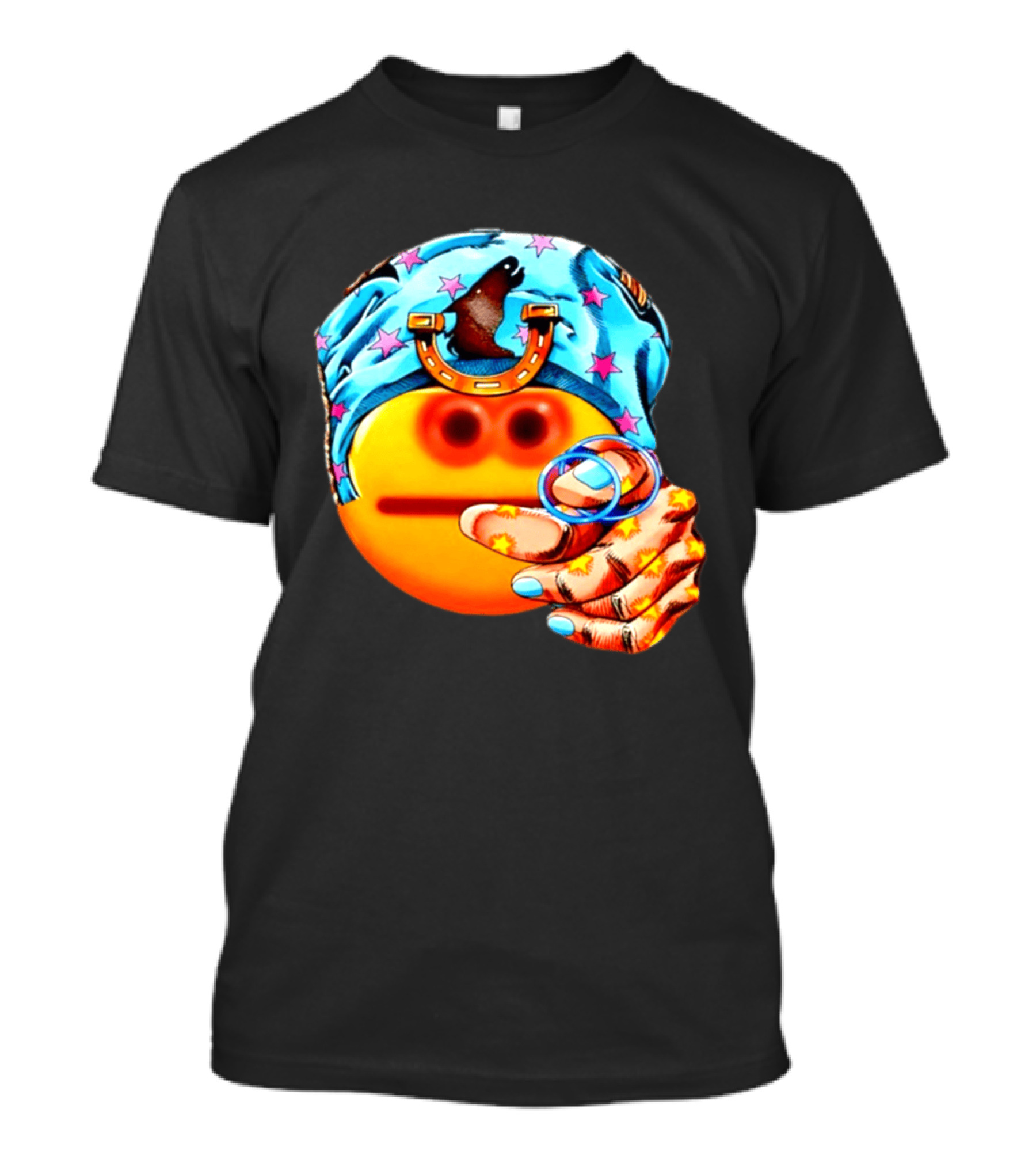 Johnny Joestar Emoji Icon With Star And Horse T-Shirt