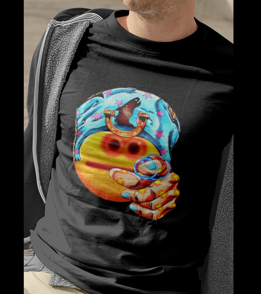 Johnny Joestar Emoji Icon With Star And Horse T-Shirt