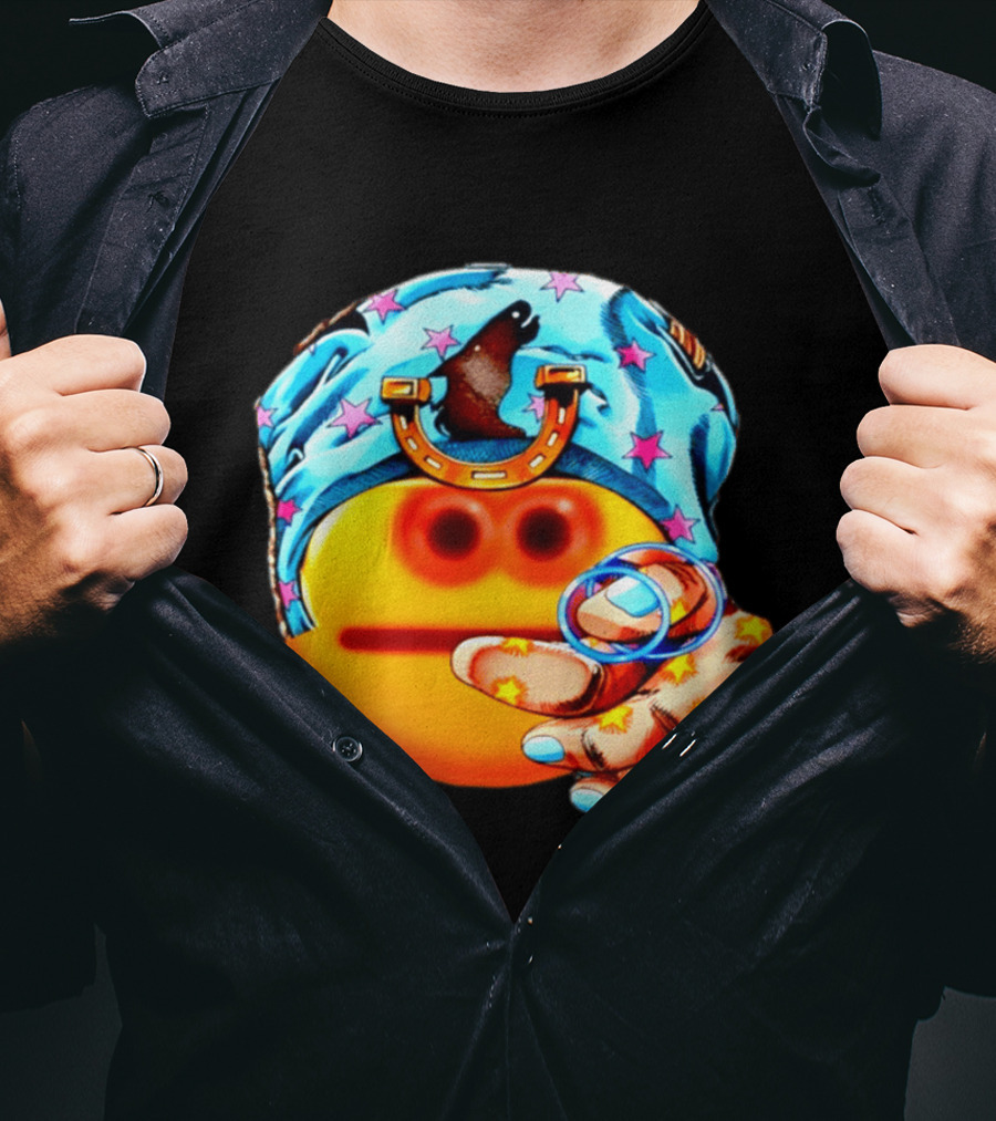 Johnny Joestar Emoji Icon With Star And Horse T-Shirt