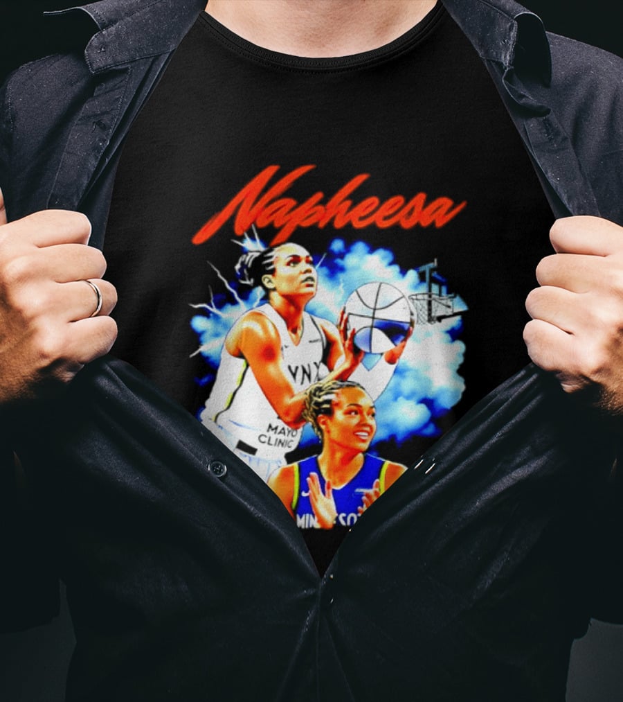 Napheesa Collier Minnesota Lynx Basketball Player In Action T-Shirt