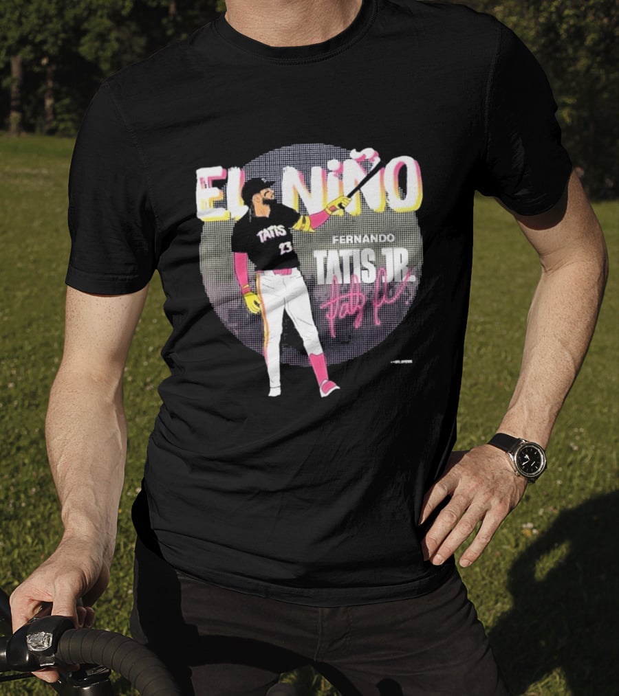 Padres Fernando Tatis Jr El Niño 23 Pink Bat Baseball T-Shirt