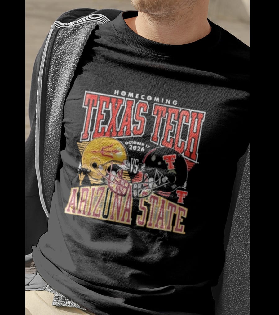 Texas Tech Vs Arizona State Homecoming Football 2026 Helmet Showdown T-Shirt