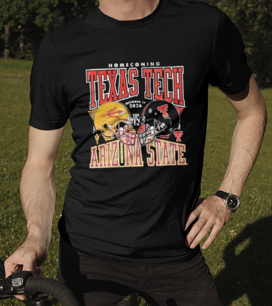 Texas Tech Vs Arizona State Homecoming Football 2026 Helmet Showdown T-Shirt