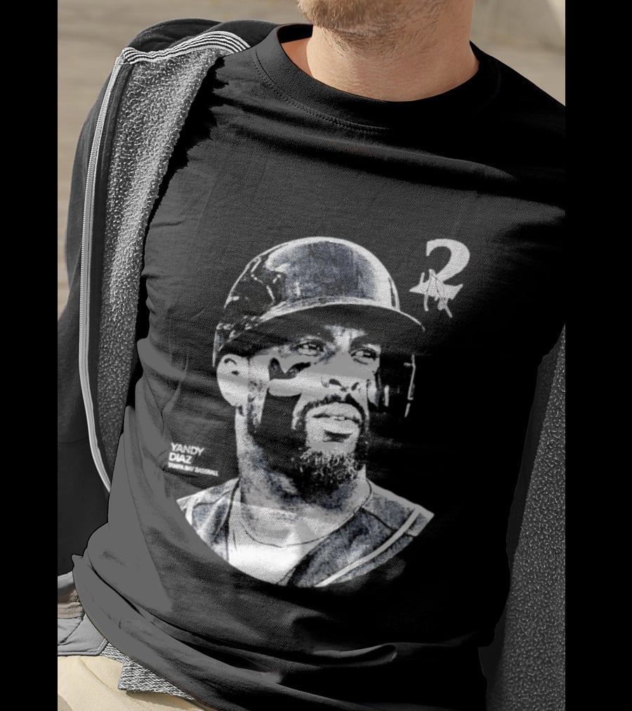 Yandy Diaz Tampa Bay Rays MLB 2026 Lineage Series Player Portrait Baseball Edition T-Shirt