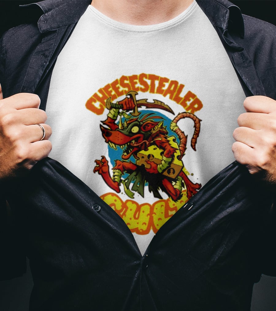 Cheesestealer Cult Rat With Cheese Halloween Fantasy T-Shirt