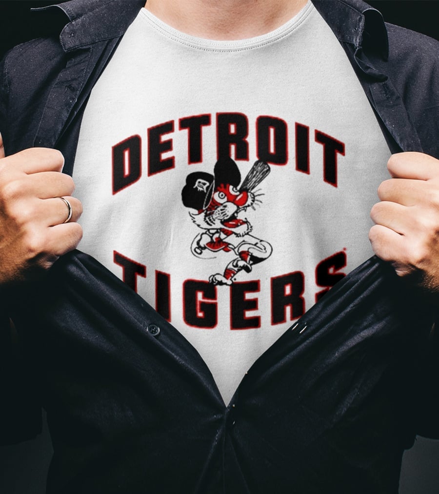 Detroit Tigers Cartoon Paws Vintage Baseball Fan Merchandise T-Shirt