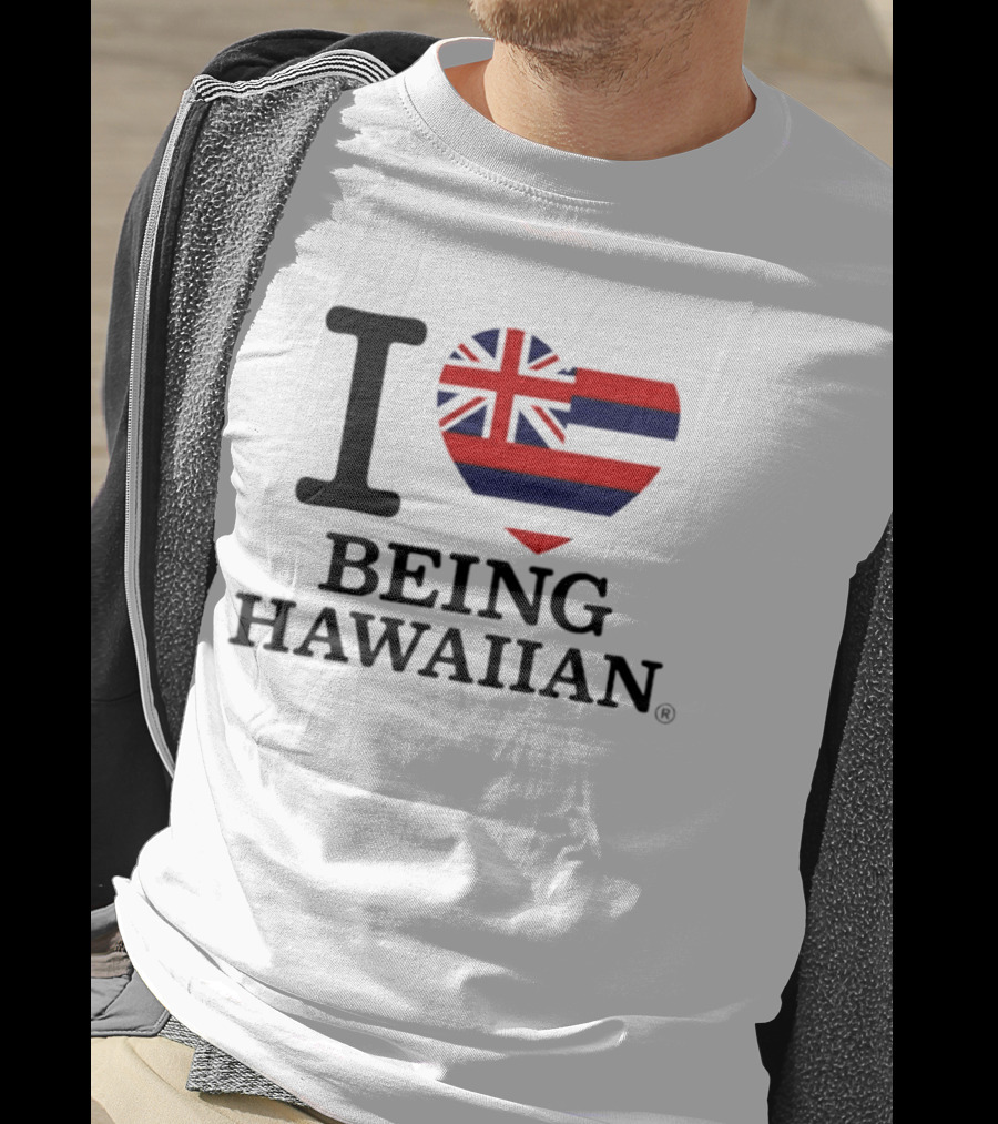 I Heart Hawaiian Flag Being Hawaiian Mashup T-Shirt