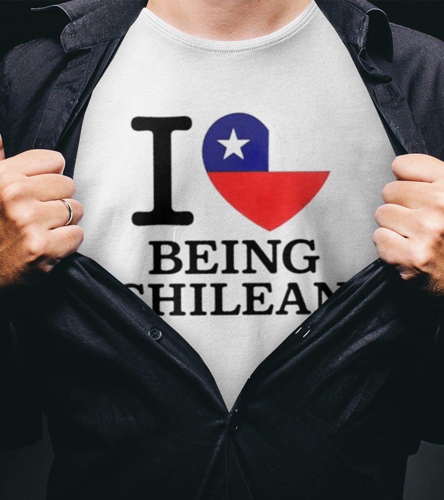 I Love Being Chilean Heart Flag T-Shirt