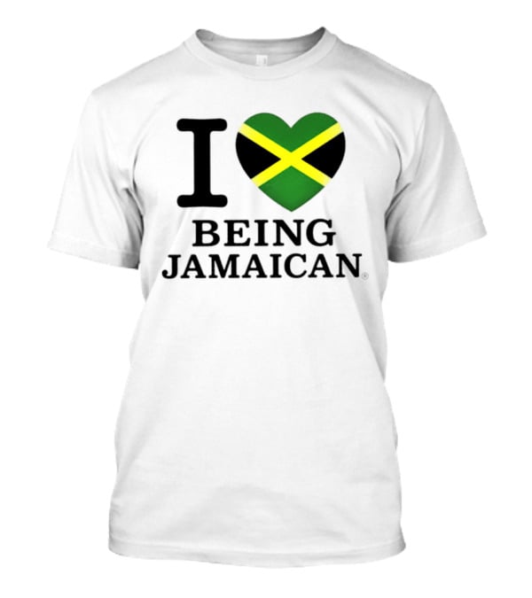 I Love Being Jamaican Flag Heart T-Shirt