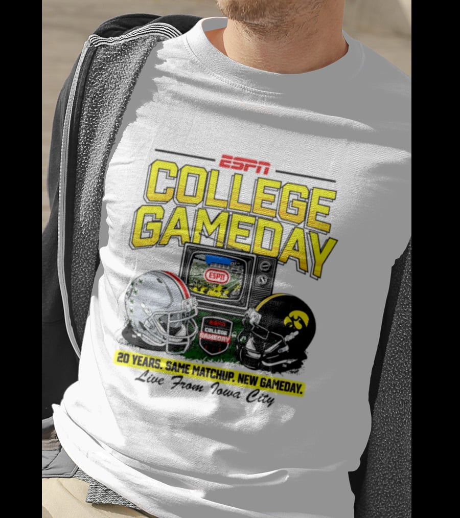 ESPN College GameDay 2026 Iowa Hawkeyes Vs Ohio State Buckeyes 20 Years Same Matchup Iowa City T-Shirt