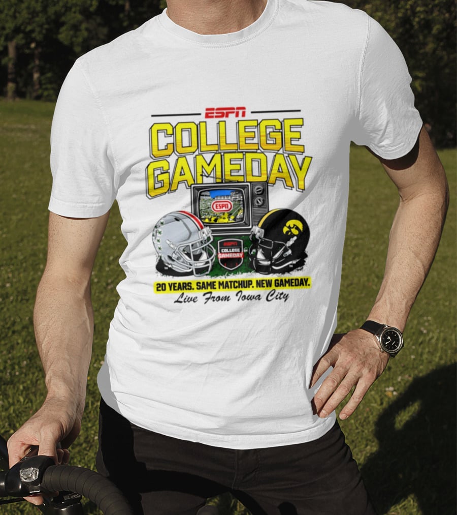 ESPN College GameDay 2026 Iowa Hawkeyes Vs Ohio State Buckeyes 20 Years Same Matchup Iowa City T-Shirt