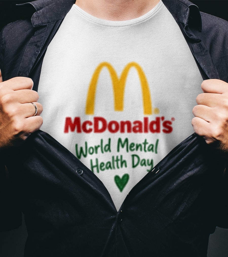 McDonald's World Mental Health Day Green Ribbon Awareness T-Shirt