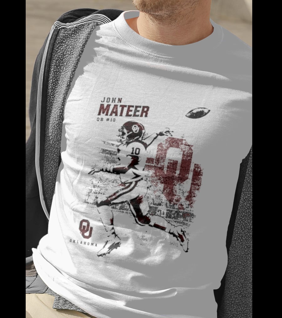 Oklahoma Sooners Football John Mateer QB 10 NCAA 2026 T-Shirt