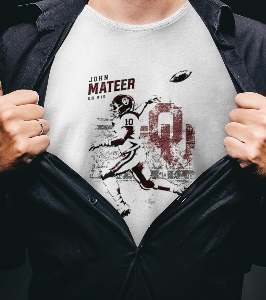 Oklahoma Sooners Football John Mateer QB 10 NCAA 2026 T-Shirt