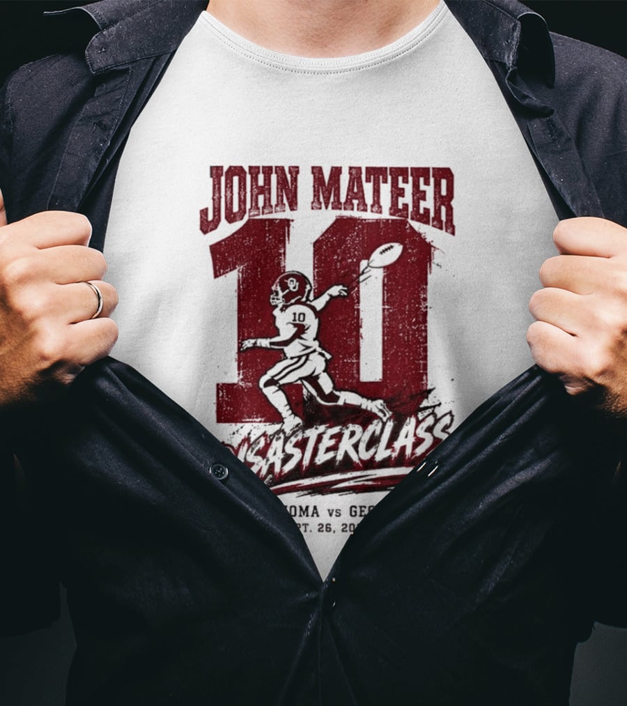 NCAA 2026 Oklahoma Vs Georgia John Mateer 10 Disasterclass Sept 26 T-Shirt