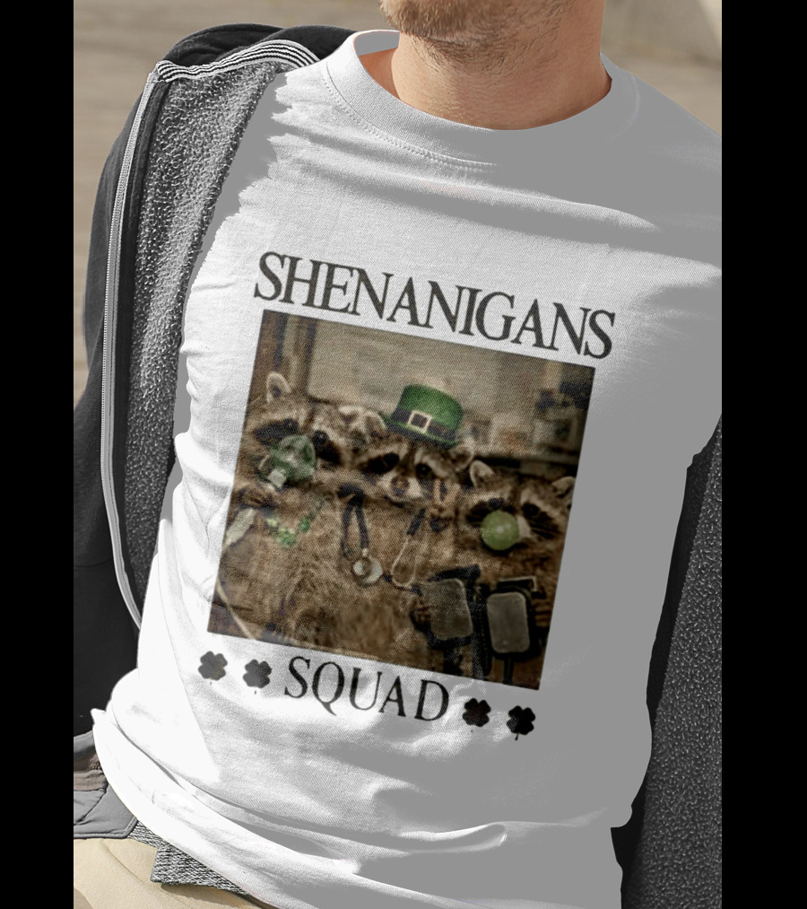 Shenanigans Squad Raccoons Funny Saint Patricks Day T-Shirt