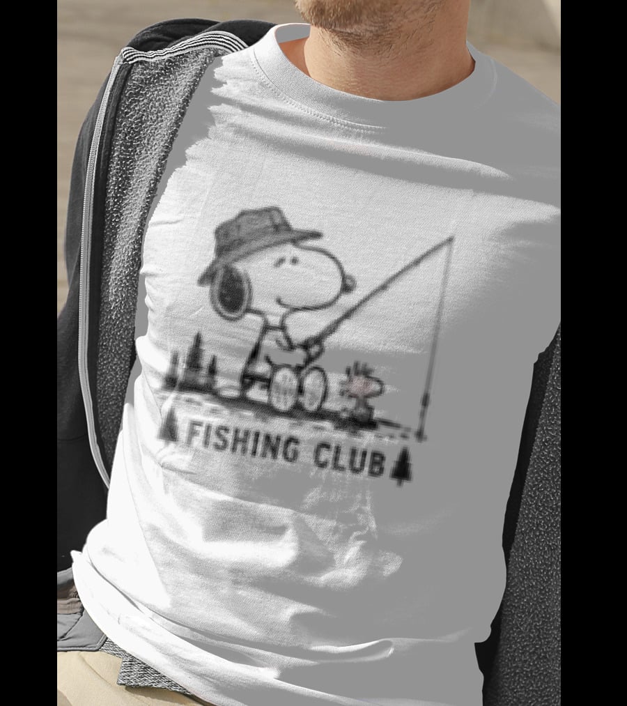 Snoopy Fishing Adventure Lake Life For Peanuts And Fishing Enthusiasts T-Shirt