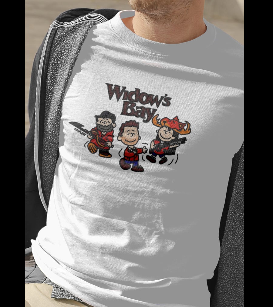 Widow's Bay Cartoon Characters With Bold Outfits And Musical Instruments T-Shirt
