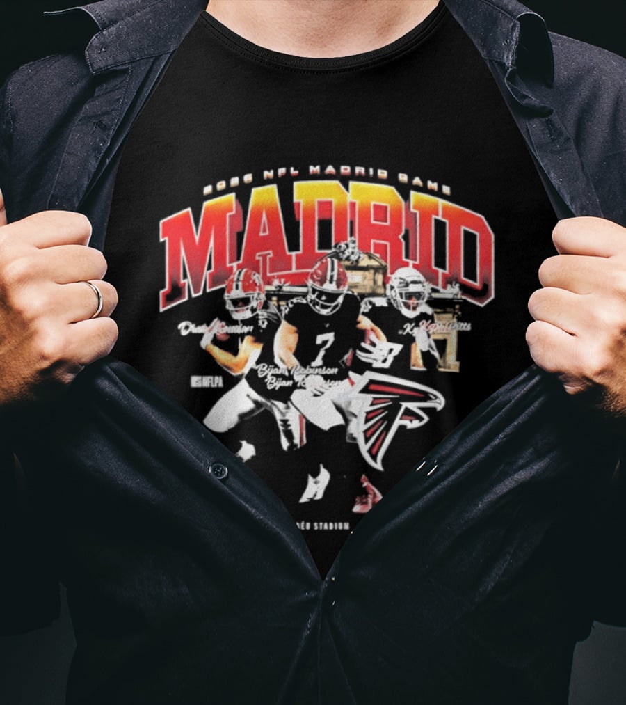 2026 NFL Madrid Games Atlanta Falcons Football Madrid Villaverde Vallecas Barajas Puente De Vallecas T-Shirt